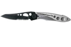 Leatherman Skeletool Knife KBx Black & Silver Pocket Knife Partially Serrated, Limited Edition 832617