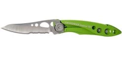 Leatherman Skeletool Knife KBx Partially Serrated Pocket Knife, Green