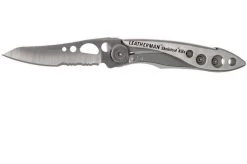 Leatherman Skeletool Knife KBx Partially Serrated Pocket Knife, Silver