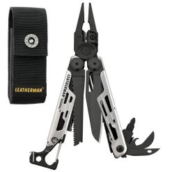 Leatherman Signal Multi-Tool With Nylon Sheath 23 Leatherman Signal Multi-Tool With Nylon Sheath -Sale Leatherman LT832623 Leatherman Signal Black Silver Open with Sheath
