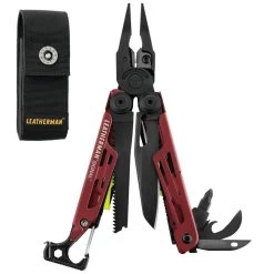 Leatherman Signal Multi-Tool With Nylon Sheath 27 Leatherman Signal Multi-Tool With Nylon Sheath -Sale Leatherman LT832743 Crimson Signal Open with Pouch