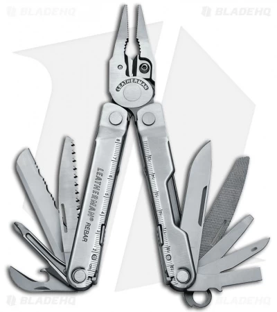 Leatherman Rebar Silver Multi-Tool W/ Leather Sheath (17-in-1) 831551 1 Leatherman Rebar Silver Multi-Tool W/ Leather Sheath (17-in-1) 831551